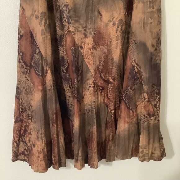 Vintage Y2K Animal Print Snakeskin Fairy Grunge Fairycore Maxi Peasant Skirt 4 - Picture 6 of 8